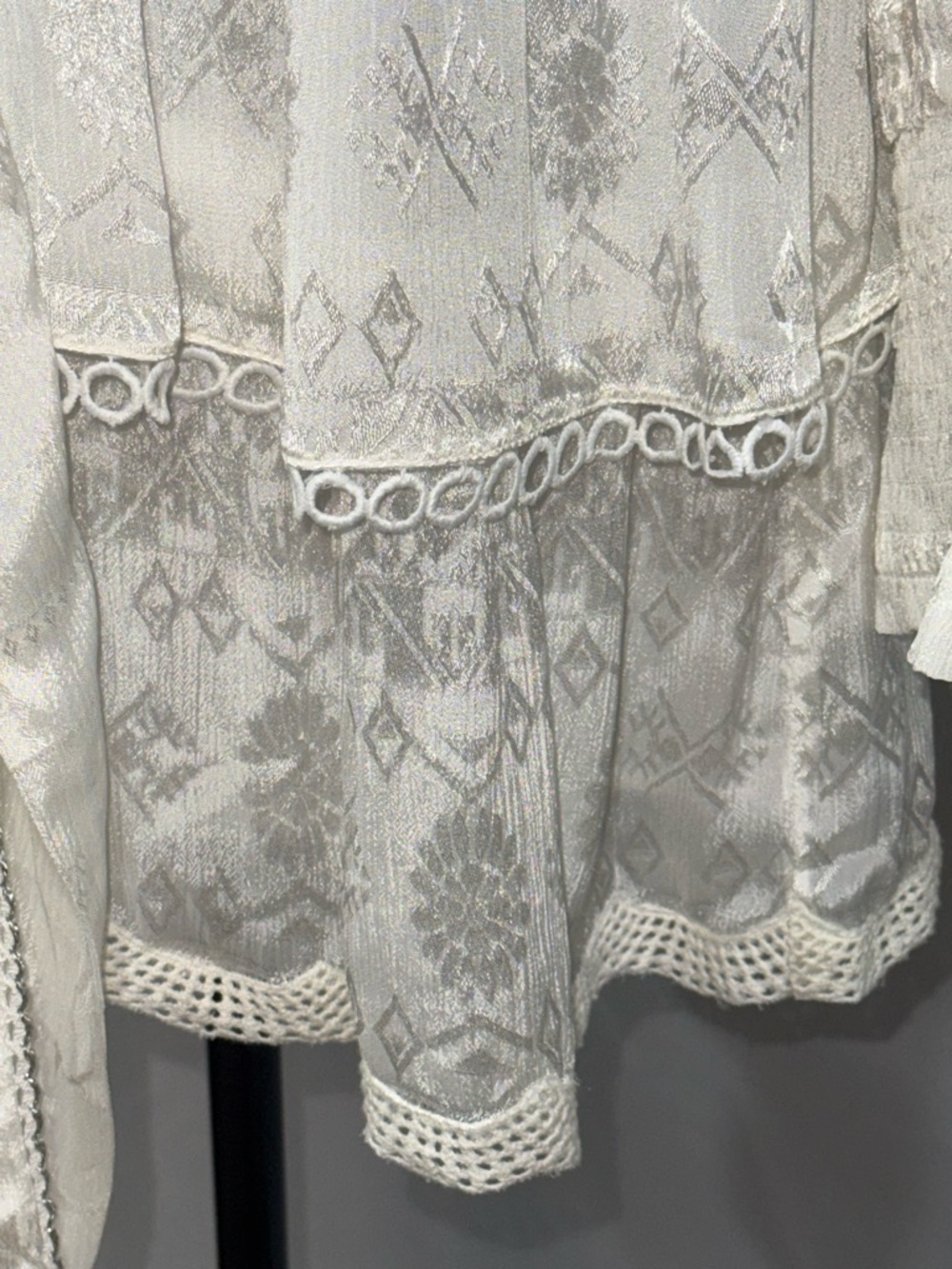 HEMANT & NANDITA Ivory White Lace Mini Dress - Picture 9 of 16